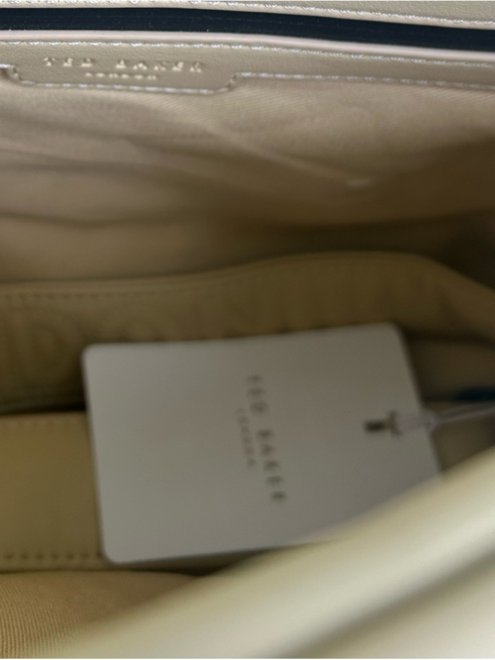 Ted Baker Quilted Crossbody Bag Cream Beige Leather | NWT Retail $175 - Picture 10 of 14